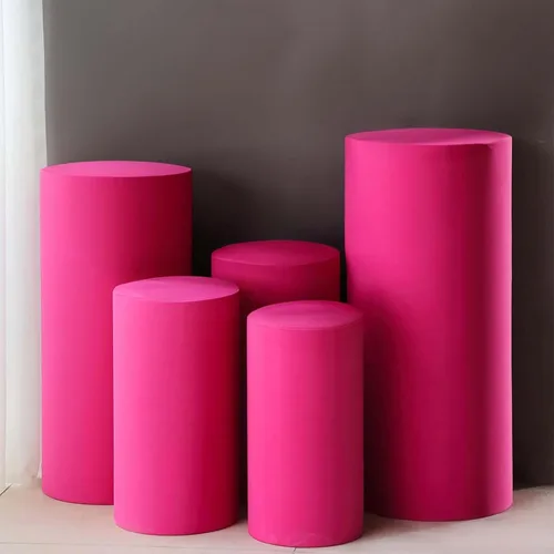 Miniatura 16 de Efavormart - Juego de 5 fundas de soporte para caja de exhibición cilíndrica de elastano, color negro, fundas elásticas para pilar de pedestal, 160