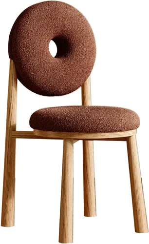 Miniatura 38 de Donut Dining Chairs,Makeup Chair,Kitchen Room Chairs Nordic Back, Dining Room with Metal Legs,Living Room Chair for Home Bedroom Cream Wind Brownish