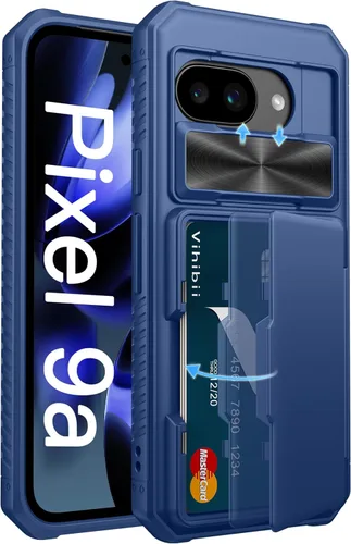 Miniatura 50 de Vihibii Funda para iPhone 13 Pro Max/iPhone 12 Pro Max con tarjetero (4 tarjetas) [bloqueo RFID] y cubierta de cámara deslizante, protección contra