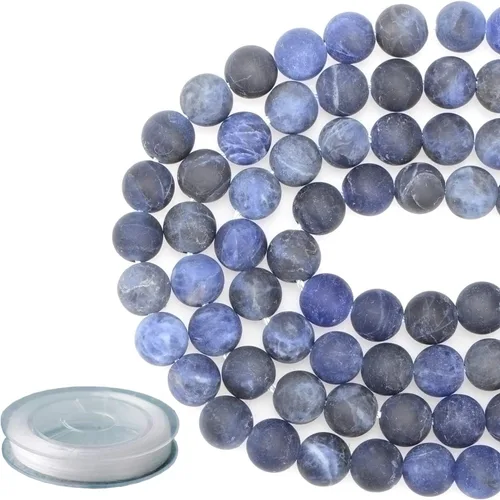 Miniatura 11 de Piedras preciosas redondas de jade blanco mate natural de 0.236 pulgadas esmeriladas, 120 cuentas sueltas a granel para hacer joyas y pulseras