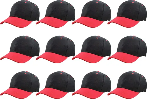 Miniatura 126 de Gorras de béisbol con correa trasera ajustable, lisas, negras, 12
