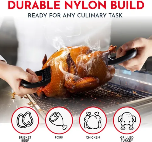 Miniatura 3 de Pinzas de carne para desmenuzar carne de cerdo (2 unidades). Herramientas de parrila para agarrar la carne. Utensillos resistentes al calor ideales