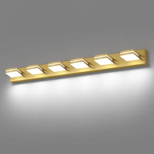 Miniatura 61 de SineRise - Lámpara LED para tocador de baño - Moderna lámpara de acrílico con acabado cromado para iluminación de pared sobre el espejo - 2 luces