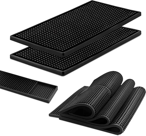 Miniatura 4 de Tapete de goma para barra de servicio, antideslizante de 12 x 6 pulgadas, 2 almohadillas de PVC de alta calidad para cocina, restaurante, encimera