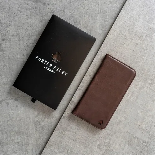 Miniatura 5 de Porter Riley - Funda de cuero para iPhone XR. Funda de piel auténtica premium con ranuras para tarjetas, soporte horizontal, marco duradero