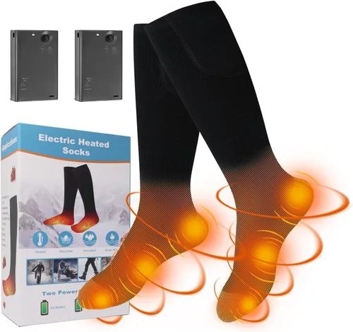 Calcetines calefactables, calcetines térmicos eléctricos con aislamiento térmico, calcetines de calor alimentados por batería, calcetines