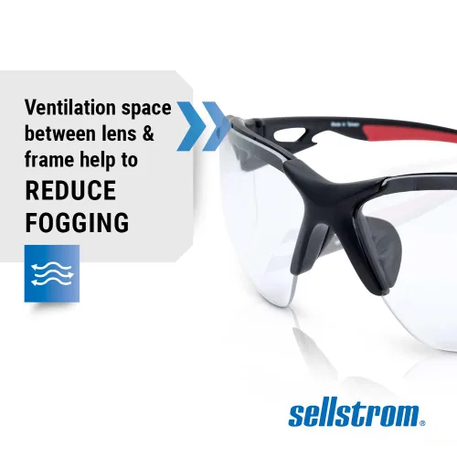 Miniatura 4 de Sellstrom Gafas de seguridad XP450, antivaho y 99% UV, alto impacto, antideslizante, protección ocular para hombres y mujeres, para usos
