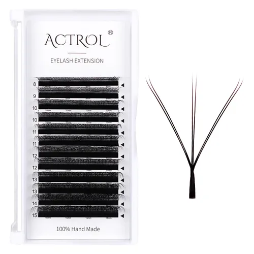 Miniatura 35 de Extensiones de pestañas 4D W, color negro, 0.003 in, rizo D, 0.315 in, volumen individual, YY, extensiones de pestañas en forma de W, fáciles