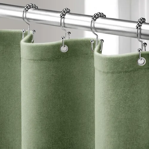 Miniatura 11 de Cortina de ducha de lino negro, cortinas de ducha de tela bohemia para baño, juego de forro de tela natural de algodón, 72 pulgadas de ancho x 72
