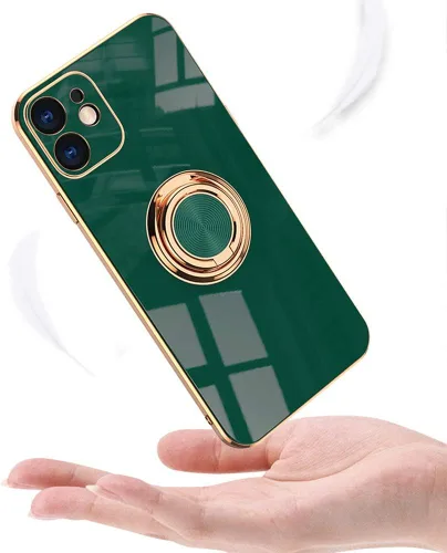 Miniatura 3 de Funda para iPhone 11 Pro con anillo, anillo de rotación de 360 grados integrado con soporte de anillo de rotación de 360 grados con chapado Gris