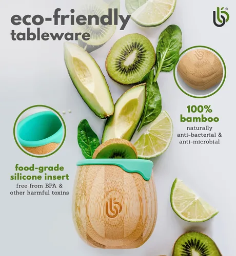 Miniatura 9 de bamboo bamboo Baby and Dinky - Vaso de bambú para niños pequeños, con borde de goteo de silicona para protección de dientes y encías, capacidad