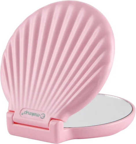 Mini espejo compacto para viajes, portátil de 3.5 pulgadas, 2 lados, ligero e inastillable, espejo de mano plegable, regalos únicos para mujeres