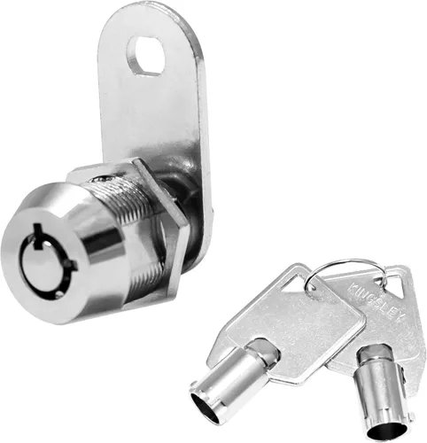 Miniatura 7 de Kingsley Cerradura tubular de leva (paquete de 2) con cilindro de 1-1/2 pulgadas, acabado cromado, con llave similar, cerradura para gabinete de RV
