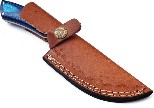 Miniatura 5 de Cuchillo de caza de acero de Damasco hecho a mano personalizado para desollar Camping al aire libre - Cuchillo de caza de hoja fija con lazo