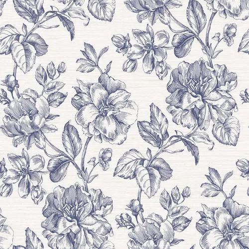 RoomMates Tamara Day RMK12577RL Papel Tapiz de Niña con Flores Azules Despegar y Pegar