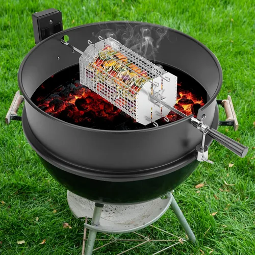 Miniatura 5 de onlyfire Cesta de asador octogonal universal, cesta de asador plana para asador, se adapta a hexágono de 1/2 pulgada, hexagonal de 3/8 pulgadas