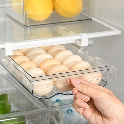 Miniatura 8 de Farochy Organizadores de Cajones para Refrigerador - Caja de Almacenamiento con Soporte para Huevos para Estante de Nevera para Frutas y Verduras