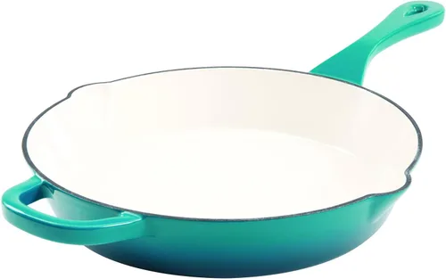 Miniatura 8 de Crock Pot Artisan - Sartén redonda de hierro fundido esmaltado, 8 pulgadas, color rojo escarlata