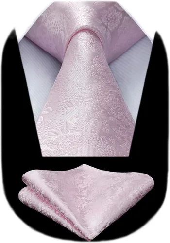 Miniatura 30 de Corbatas florales tejidas clásicas para hombre, corbata cuadrada de bolsillo, corbatas formales para hombres, boda con pañuelo