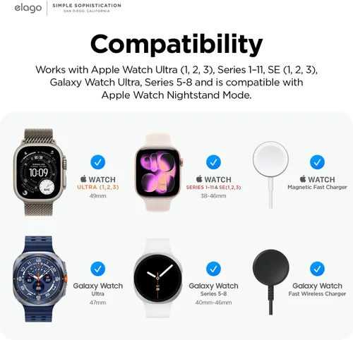 Miniatura 3 de elago Soporte W9 compatible con Apple Watch Ultra3/Ultra2/Ultra/11/10/9/8/7/6/5/4/3/2/1/SE3/SE2/SE1