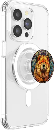 Miniatura 3 de Chow Chow Dog Stained Glass Leadlight Artistic Design PopSockets MagSafe PopGrip for iPhone