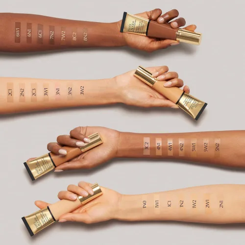 Miniatura 3 de Estée Lauder Futurist Hydra Rescue Moisturizing Foundation Makeup SPF 45 for a 12-Hour Glow, 1.2 Fl Oz 2W1 Dawn - Ligero-medio con matices cálidos