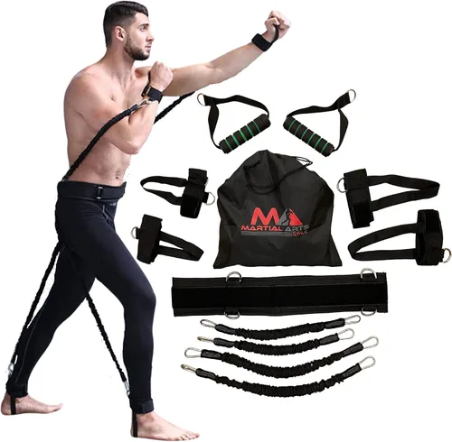 Bandas de resistencia de boxeo para entrenamiento de artes marciales MMA en casa para puñetazos/patadas, bandas de ejercicio de 150 libras para