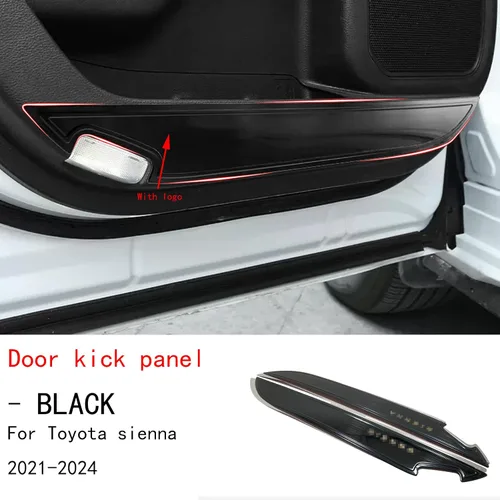 Miniatura 3 de Accesorios para Toyota Sienna Protector de panel de puerta de automóvil, cubiertas de acero inoxidable, 2 piezas de 2021 2022 2023 2024 (Blcak)