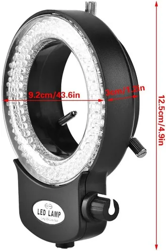 Miniatura 5 de Yoidesu Luz de anillo de microscopio,Anillo de luz LED 144 para microscopio y cámara estéreo,Luz de anillo de microscopio ajustable, con adaptador