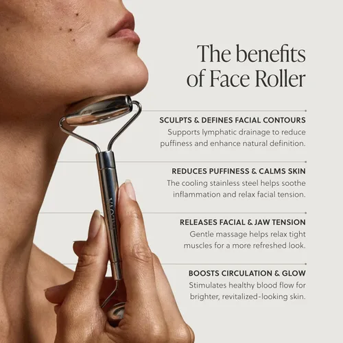 Miniatura 2 de Rodillo facial de acero inoxidable de grado 304, rodillo facial para ojos, doble barbilla, mandíbula y cuello, reduce la hinchazón y mejora