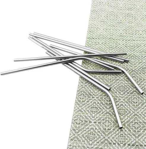 Miniatura 3 de Pajitas de metal de colores para leche y té, reutilizables, de acero inoxidable 304 con cepillo y bolsa de limpieza