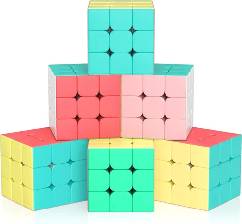 Miniatura 9 de Vdealen Juego de cubos de velocidad 3x3x3, paquete de 6 cubos de velocidad, juego de cubos mágicos a granel, premio para aulas escolares, regalos