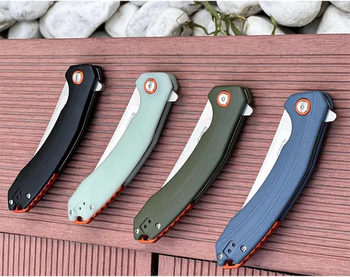 Miniatura 6 de CJRB - Cuchillo plegable Gobi (J1906), con hoja de acero en polvo AR-RPM9, mango G10, de bolsillo, para uso diario, azul Hoja AR-RPM9