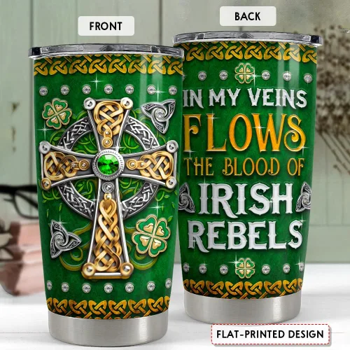 Miniatura 2 de SANDJEST Vaso irlandés de acero inoxidable con tapa de cruz celta de 20 onzas, regalos para mujeres, cumpleaños, Navidad Irish