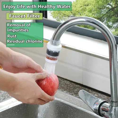 Miniatura 2 de Paquete de 2 filtros de agua para grifo, filtros de montaje en grifo, purificador, filtración de grifo de cocina, carbón activado, elimina cloro