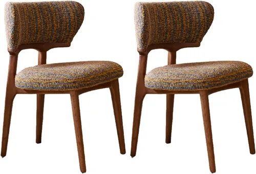 Miniatura 12 de Sillas de comedor retro, juego de sillas de comedor de madera, silla de cocina tapizada, silla de tocador de recepción, asiento sin brazos con Negro