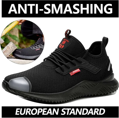 Miniatura 2 de SUADEX Zapatos de punta de acero para hombres y mujeres, zapatos de trabajo ligeros, indestructibles y transpirables, zapatos de seguridad