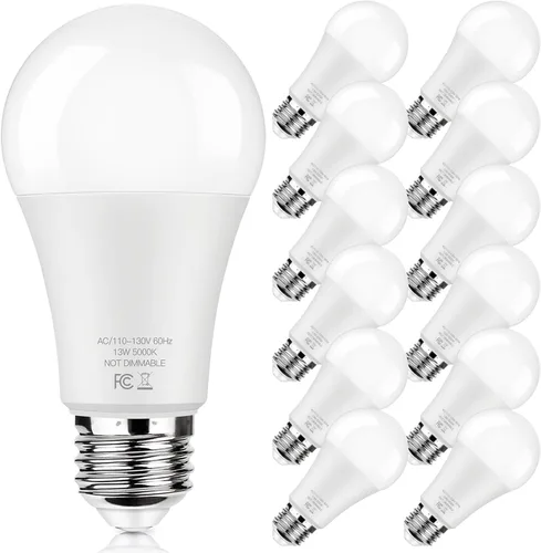 Miniatura 11 de Bombillas LED equivalentes a 100 W, 1500 lúmenes, A19 13 W 2700 K, blanco cálido, no regulable, superbrillante, sin parpadeo, bombillas de rosca