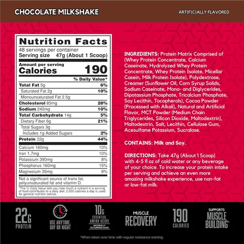 Miniatura 2 de BSN SYNTHA-6 Proteína de suero en polvo con caseína micelar, aislado de proteína de leche, batido de chocolate, 48 porciones