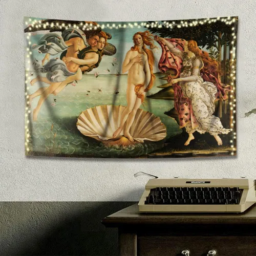 Miniatura 10 de INVIN ART Tapiz para colgar en la pared, decoración del hogar, una tarde de domingo en la isla de La Grande Jatte por Georges Seurat, pintura