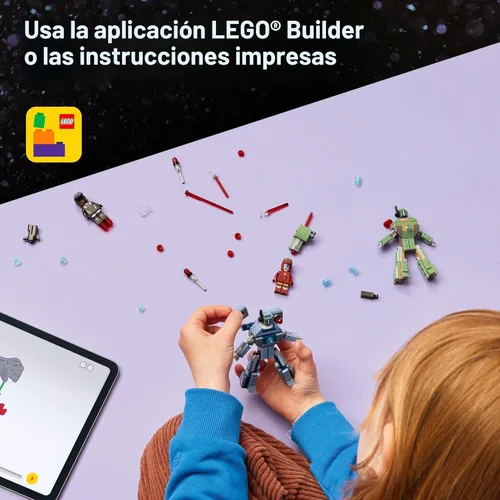 Miniatura 6 de LEGO Marvel Iron Man & War Machine vs. Hammer Drones Juguete de construcción – Juego de simulación con 2 minifiguras de juguete – Bloques