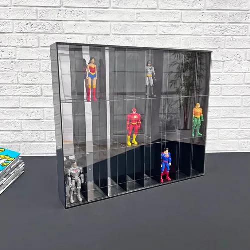 Miniatura 4 de La vitrina de acrílico Protech AFSBM para pared se adapta a 24 figuras de acción de 3 ''- 4