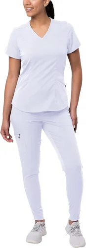 Adar Pro - Conjunto médico moderno para mujer - Camiseta médica moderna con cuello en V y pantalón médico, pantalón de yoga