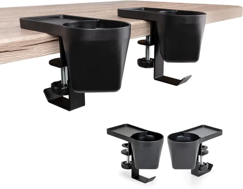 Miniatura 6 de EHO Soporte para bolígrafos y tazas de escritorio con abrazadera, organizador de artículos de papelería 3 en 1 con almacenamiento para lápices