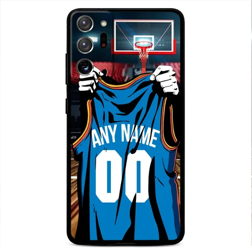 Miniatura 11 de Nombre y número personalizados, camiseta de baloncesto de Los Ángeles, funda de silicona líquida para Samsung Galaxy Note 20/20 Ultra 10 Pro Note 9
