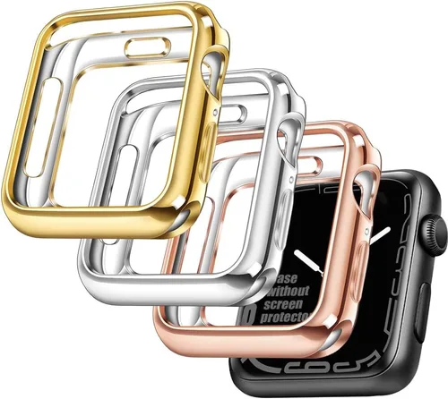 Miniatura 34 de top4cus - Funda ecológica protectora, de TPU suave y flexible, compatible con iWatch Series 5, Series 4, Series 3, Series 2 y Series 1 Dorado