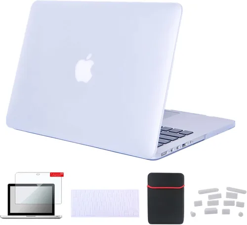 Miniatura 47 de Pack 5 en 1 de carcasa para MacBook Air, de Se7enline, de plástico duro, tacto suave, con protector de teclado de silicón, protector de pantalla