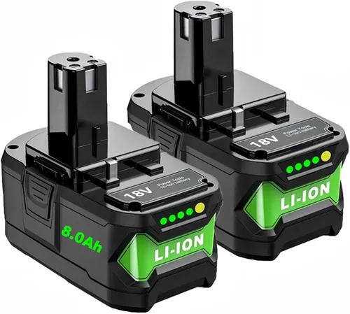 Miniatura 8 de Repuesto de alta capacidad de 8000 mAh para batería Ryobi de 18 V P108 P104 P105 P102 P103 P122 P109 Li-ION compatible con Ryobi 18V ONE+ System