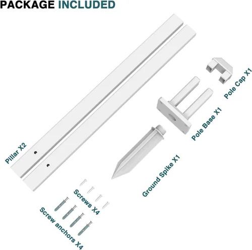 Miniatura 3 de ECOOPTS 76 cm de altura Valla de PVC blanco poste de piquete de vinilo para valla de piquete