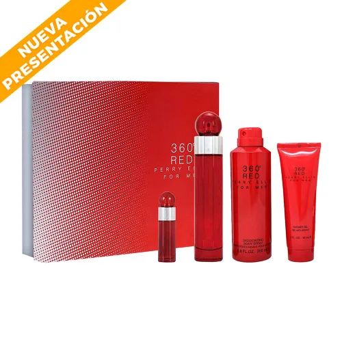 Perry Ellis Fragancias 360 Red Set de regalo de 4 piezas para hombre